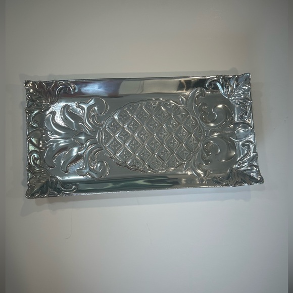 Arthur Court Designs Pineapple Pattern Aluminum Bread Serving Tray New In Box - Picture 2 of 5
